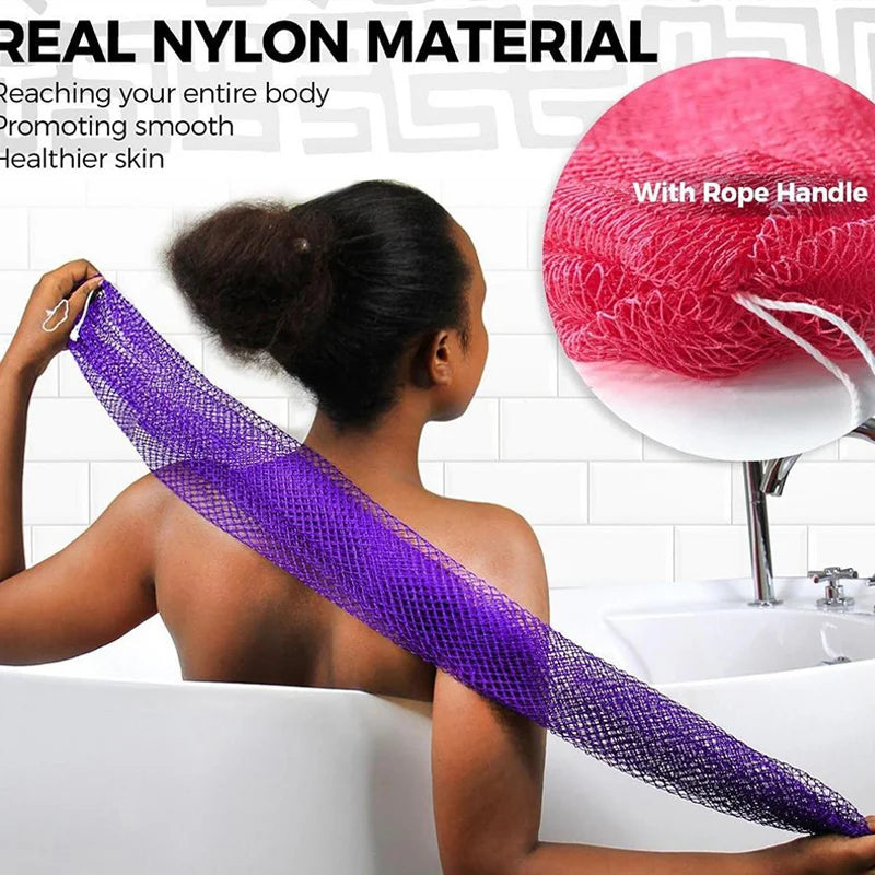African Net Sponges Authentic Exfoliating Bath Sponge Scrub Deep Cleaning For Smoothing Arm Foot Back Neck Leg Body Skin